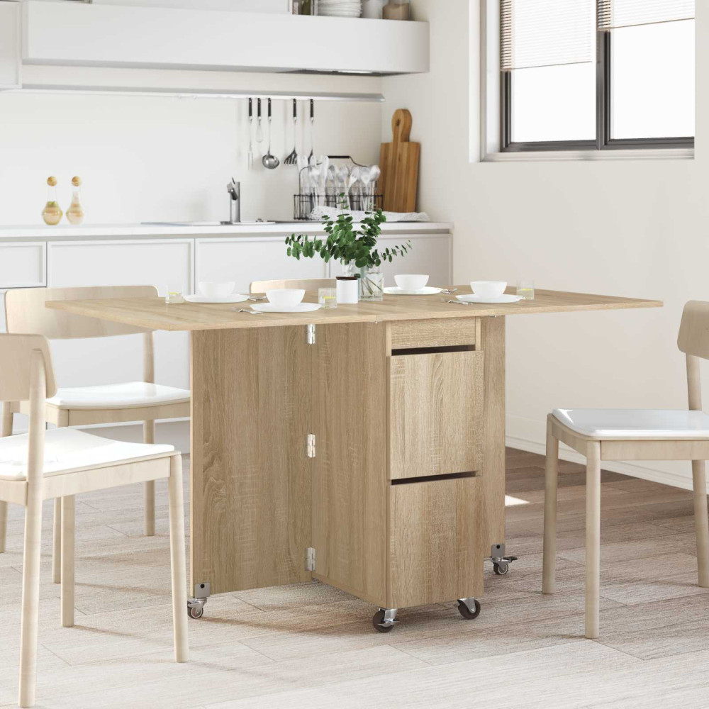 Produktbild för Matbord 140 x 80 x 77 cm Konstruerat trä Sonoma-ek Rektangulär