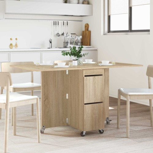 vidaXL Matbord 140 x 80 x 77 cm Konstruerat trä Sonoma-ek Rektangulär