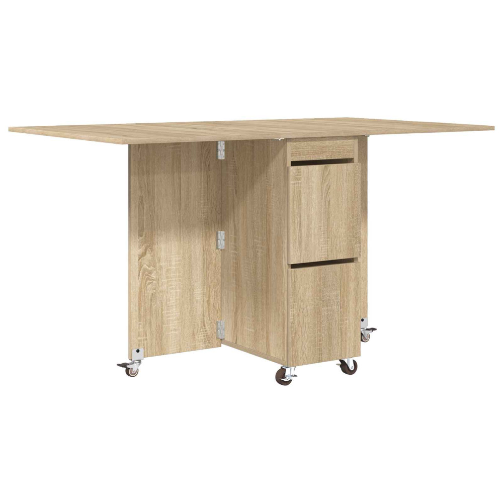 Produktbild för Matbord 140 x 80 x 77 cm Konstruerat trä Sonoma-ek Rektangulär