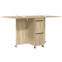 Produktbild för Matbord 140 x 80 x 77 cm Konstruerat trä Sonoma-ek Rektangulär