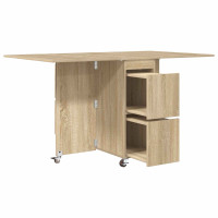 Produktbild för Matbord 140 x 80 x 77 cm Konstruerat trä Sonoma-ek Rektangulär