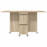 Produktbild för Matbord 140 x 80 x 77 cm Konstruerat trä Sonoma-ek Rektangulär