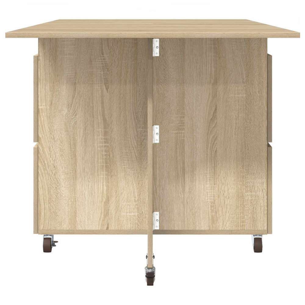 Produktbild för Matbord 140 x 80 x 77 cm Konstruerat trä Sonoma-ek Rektangulär
