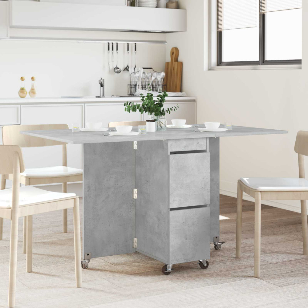 Produktbild för Matbord 140 x 80 x 77 cm Konstruerat trä Betonggrå Rektangulär