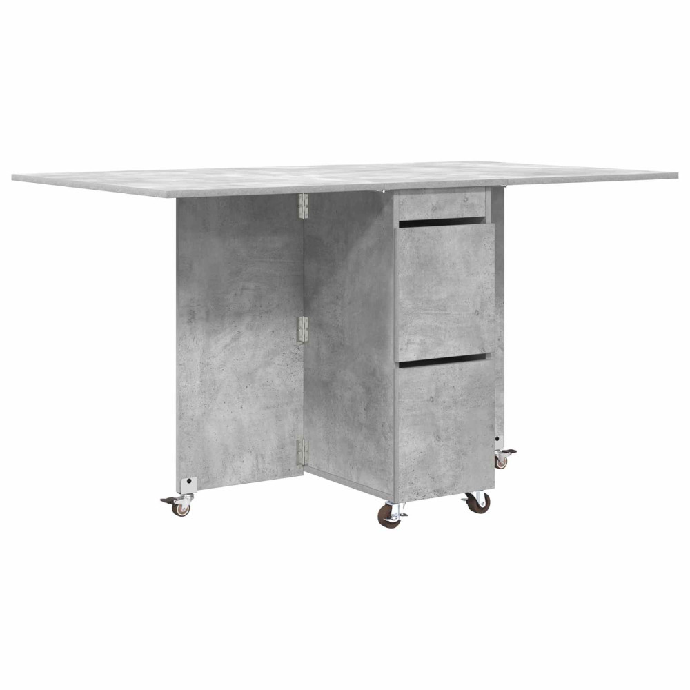Produktbild för Matbord 140 x 80 x 77 cm Konstruerat trä Betonggrå Rektangulär