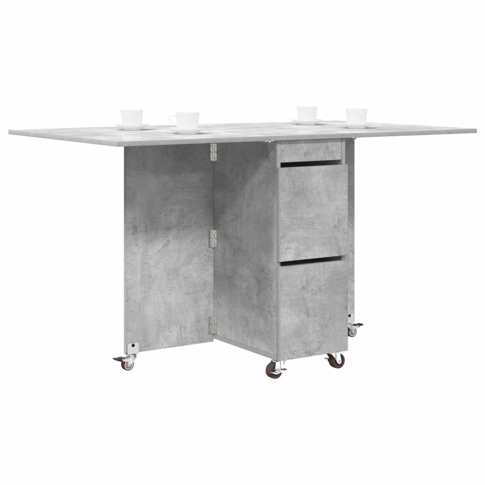Produktbild för Matbord 140 x 80 x 77 cm Konstruerat trä Betonggrå Rektangulär