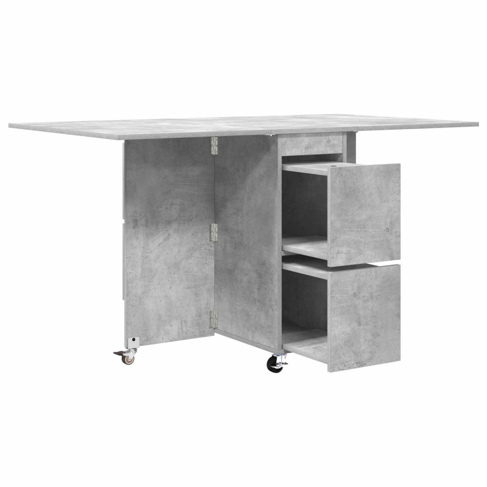 Produktbild för Matbord 140 x 80 x 77 cm Konstruerat trä Betonggrå Rektangulär