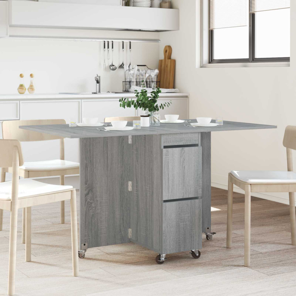 Produktbild för Matbord 140 x 80 x 77 cm Konstruerat trä Grå Sonoma Rektangulär