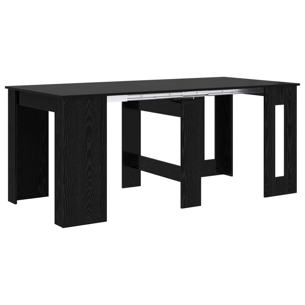Produktbild för Matbord 180 x 85 x 75 cm Konstruerat trä Svart ek Rektangulär