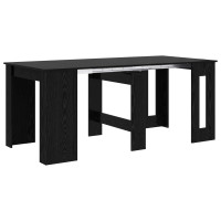 Produktbild för Matbord 180 x 85 x 75 cm Konstruerat trä Svart ek Rektangulär