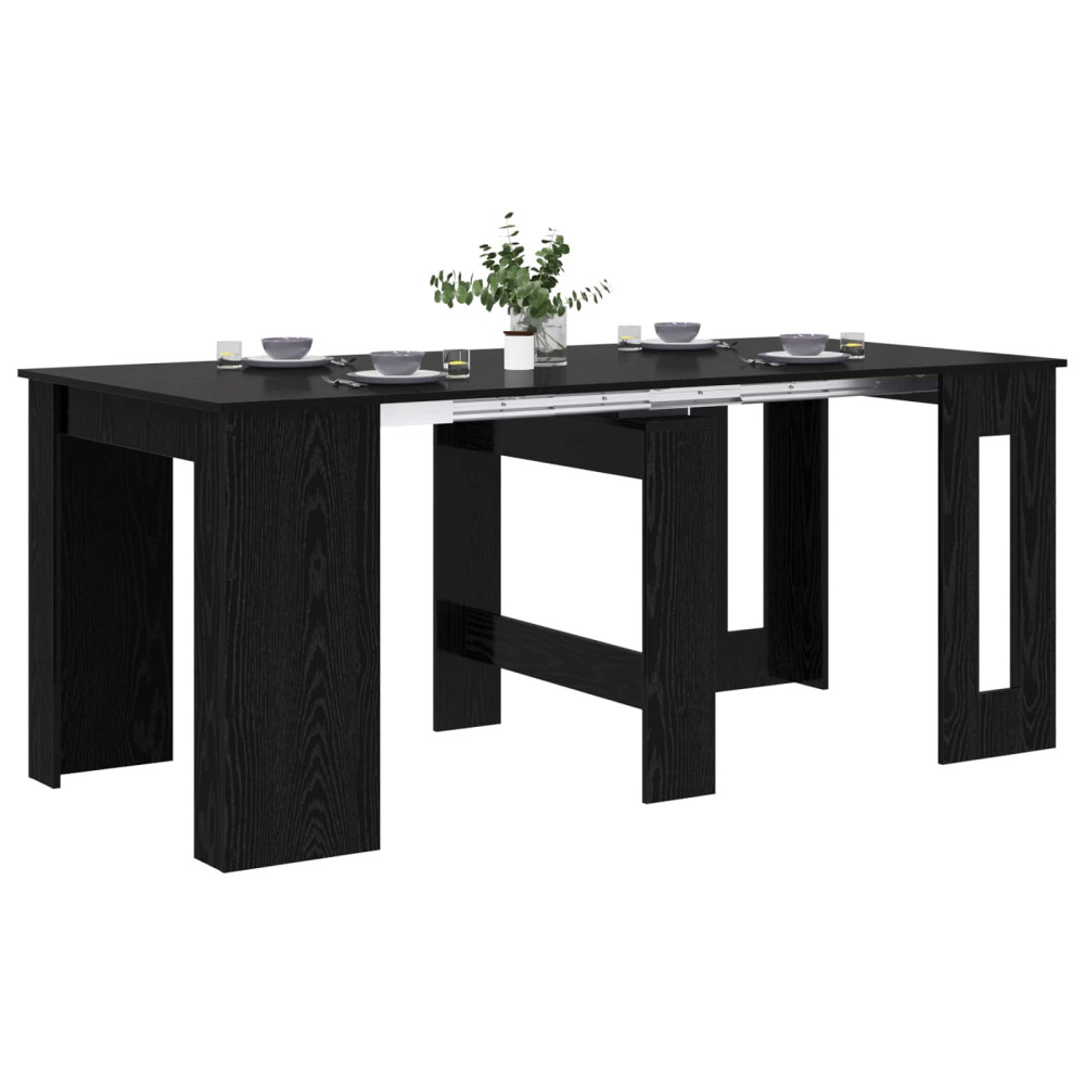 Produktbild för Matbord 180 x 85 x 75 cm Konstruerat trä Svart ek Rektangulär