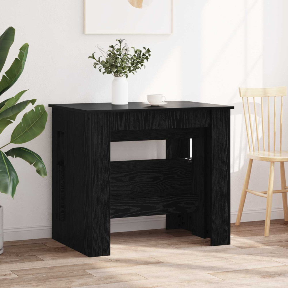 Produktbild för Matbord 180 x 85 x 75 cm Konstruerat trä Svart ek Rektangulär