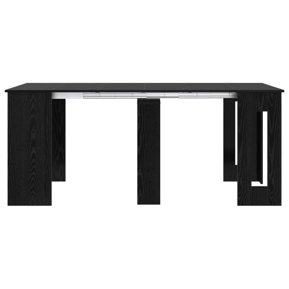 Produktbild för Matbord 180 x 85 x 75 cm Konstruerat trä Svart ek Rektangulär