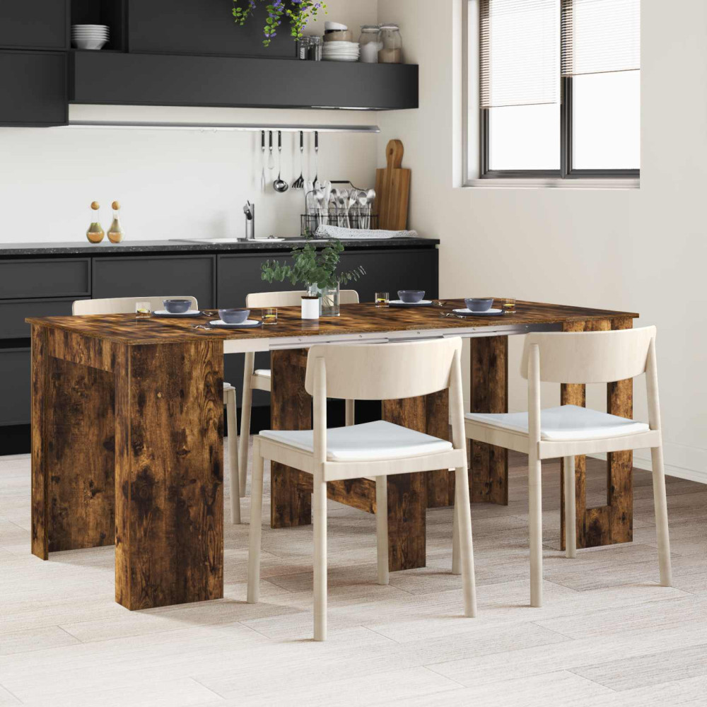 Produktbild för Matbord 180 x 85 x 75 cm Konstruerat trä Rökt ek Rektangulär