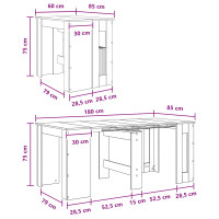 Produktbild för Matbord 180 x 85 x 75 cm Konstruerat trä Rökt ek Rektangulär
