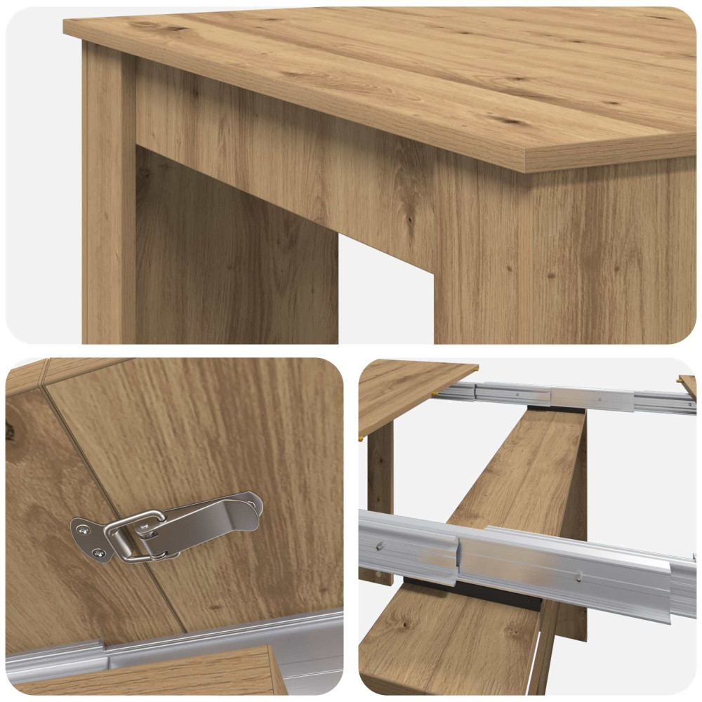Produktbild för Matbord 180 x 85 x 75 cm Konstruerat trä Artisan-ek Rektangulär