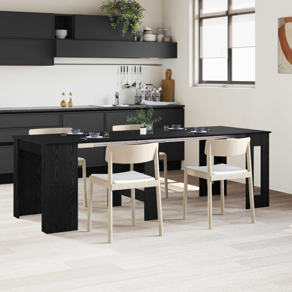 Produktbild för Matbord 240 x 85 x 75 cm Konstruerat trä Svart ek Rektangulär