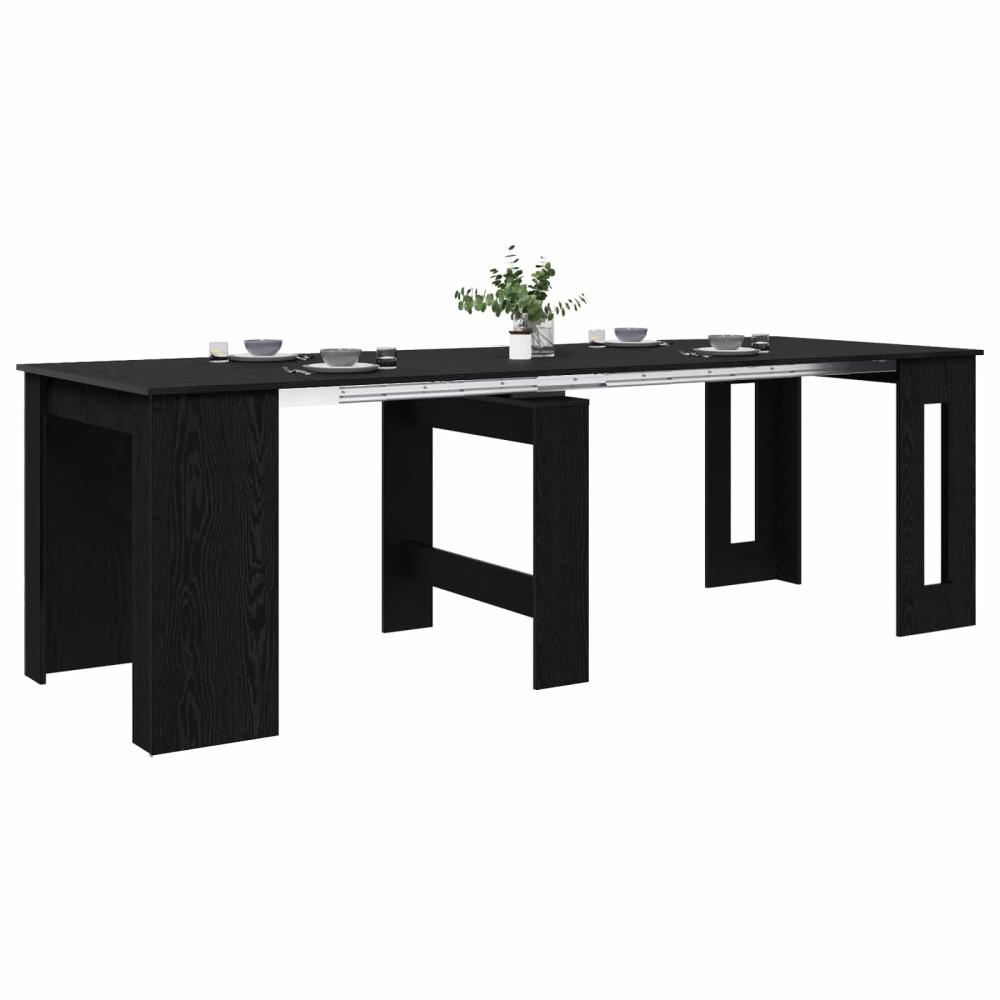 Produktbild för Matbord 240 x 85 x 75 cm Konstruerat trä Svart ek Rektangulär