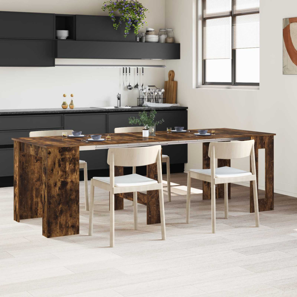 Produktbild för Matbord 240 x 85 x 75 cm Konstruerat trä Rökt ek Rektangulär