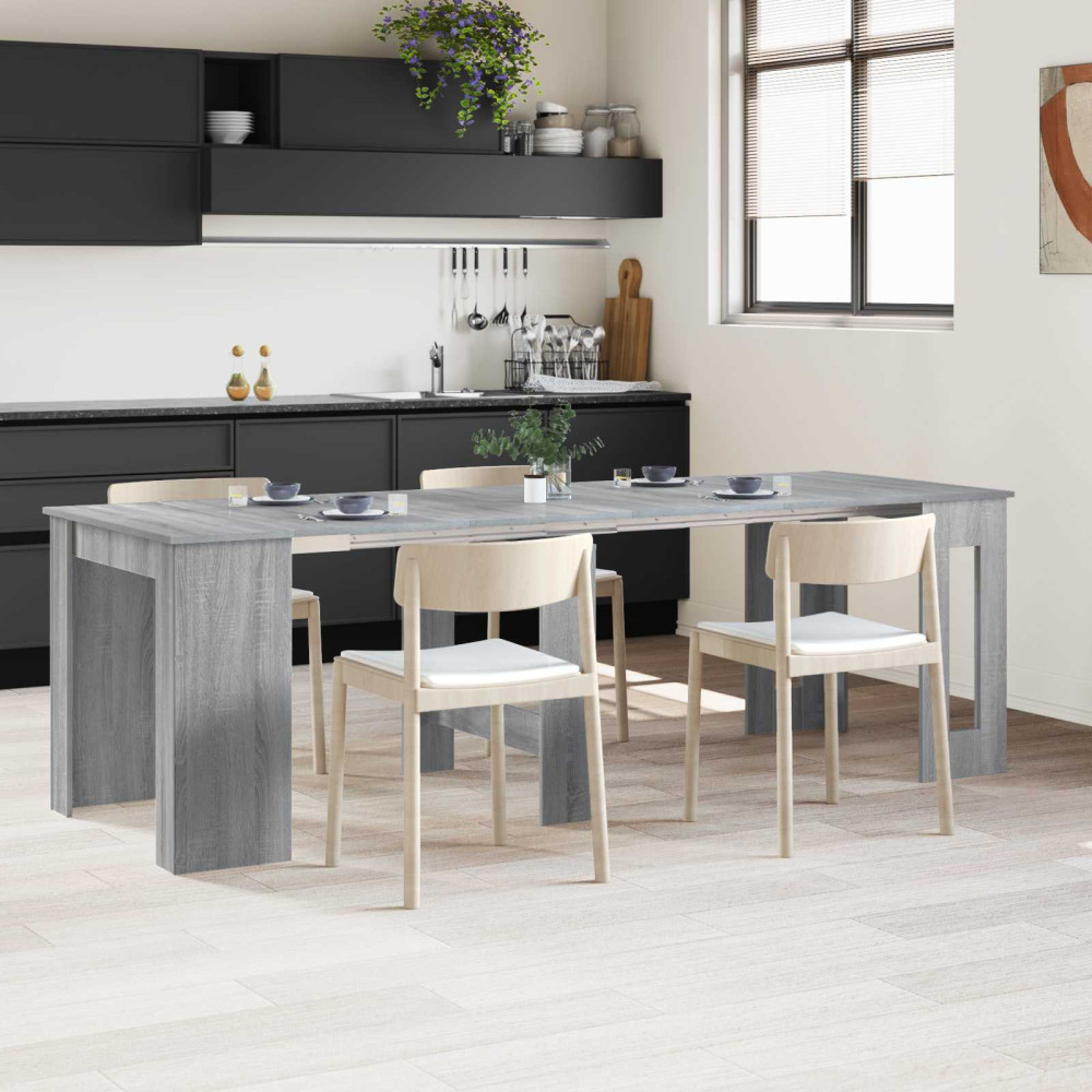 Produktbild för Matbord 240 x 85 x 75 cm Konstruerat trä Grå Sonoma Rektangulär