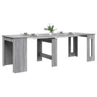 Produktbild för Matbord 240 x 85 x 75 cm Konstruerat trä Grå Sonoma Rektangulär
