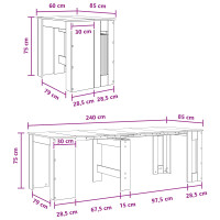 Produktbild för Matbord 240 x 85 x 75 cm Konstruerat trä Artisan-ek Rektangulär