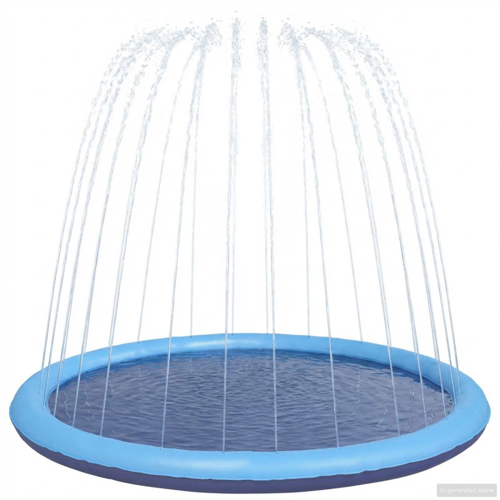 Produktbild för Sprutmatta för barn och hundar Blå Ø150 x 10 cm PVC