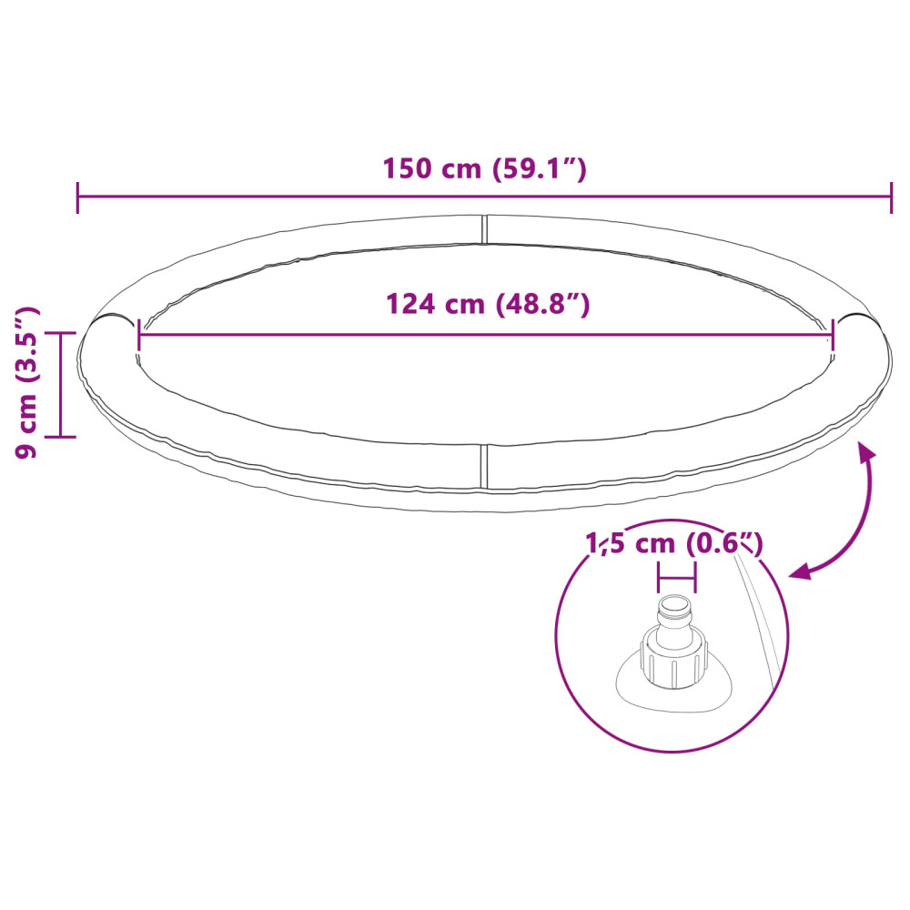 Produktbild för Sprutmatta för barn och hundar Blå Ø150 x 10 cm PVC