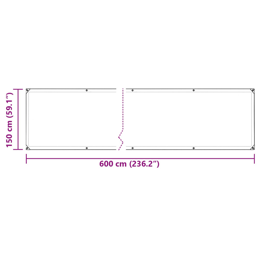 Produktbild för Tarp 350 gsm Transparent 6 x 1,5 m PVC