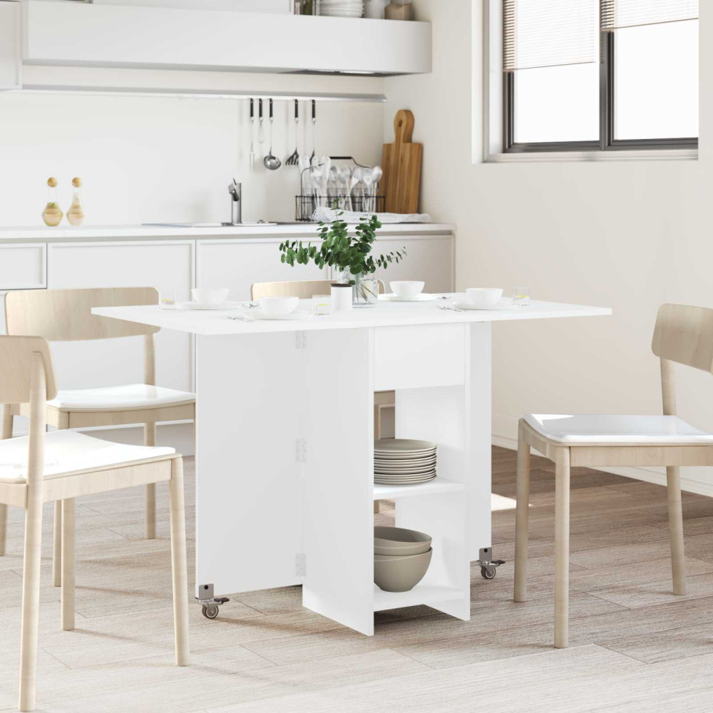 Produktbild för Matbord 115 x 70 x 75 cm Konstruerat trä Vit Rektangulär