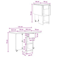 Produktbild för Matbord 115 x 70 x 75 cm Konstruerat trä Vit Rektangulär