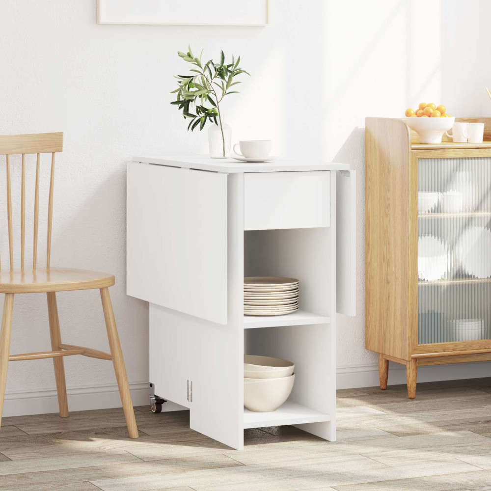 Produktbild för Matbord 115 x 70 x 75 cm Konstruerat trä Vit Rektangulär