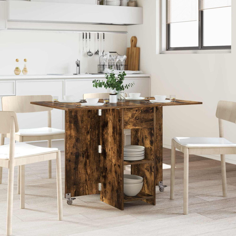 Produktbild för Matbord 115 x 70 x 75 cm Konstruerat trä Rökt ek Rektangulär