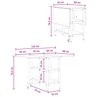 Produktbild för Matbord 122 x 80 x 76,5 cm Konstruerat trä Grå Sonoma