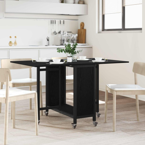 vidaXL Hopfällbart matbord med hjul 130 x 80 x 76,5 cm Konstruerat trä