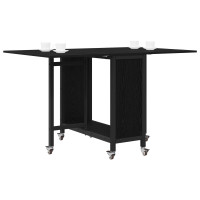 Produktbild för Hopfällbart matbord med hjul 130 x 80 x 76,5 cm Konstruerat trä