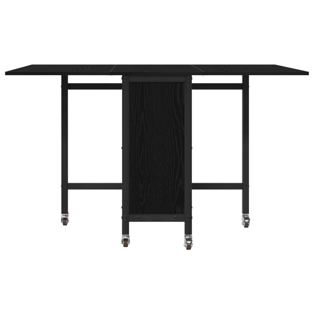 Produktbild för Hopfällbart matbord med hjul 130 x 80 x 76,5 cm Konstruerat trä