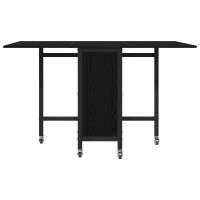 Produktbild för Hopfällbart matbord med hjul 130 x 80 x 76,5 cm Konstruerat trä