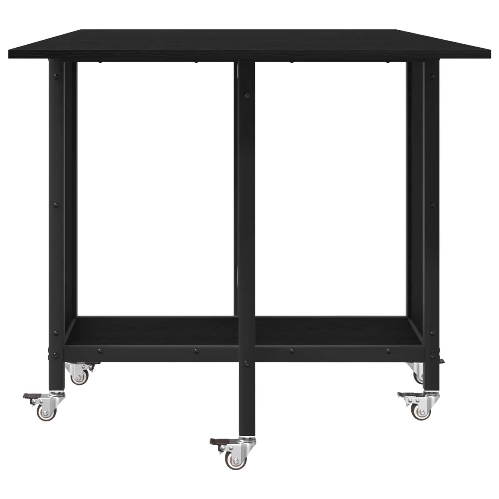 Produktbild för Hopfällbart matbord med hjul 130 x 80 x 76,5 cm Konstruerat trä