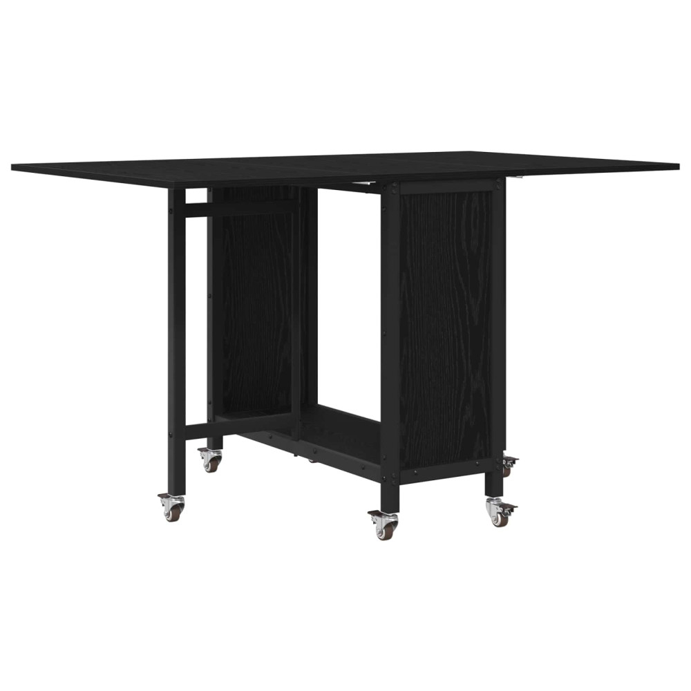 Produktbild för Hopfällbart matbord med hjul 130 x 80 x 76,5 cm Konstruerat trä