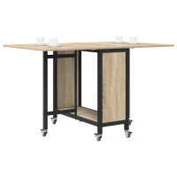 Produktbild för Hopfällbart matbord med hjul 130 x 80 x 76,5 cm stål PB