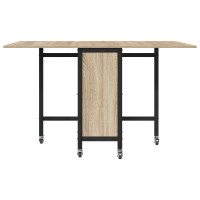 Produktbild för Hopfällbart matbord med hjul 130 x 80 x 76,5 cm stål PB