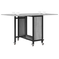 Produktbild för Hopfällbart matbord med hjul 130 x 80 x 76,5 cm stål PB