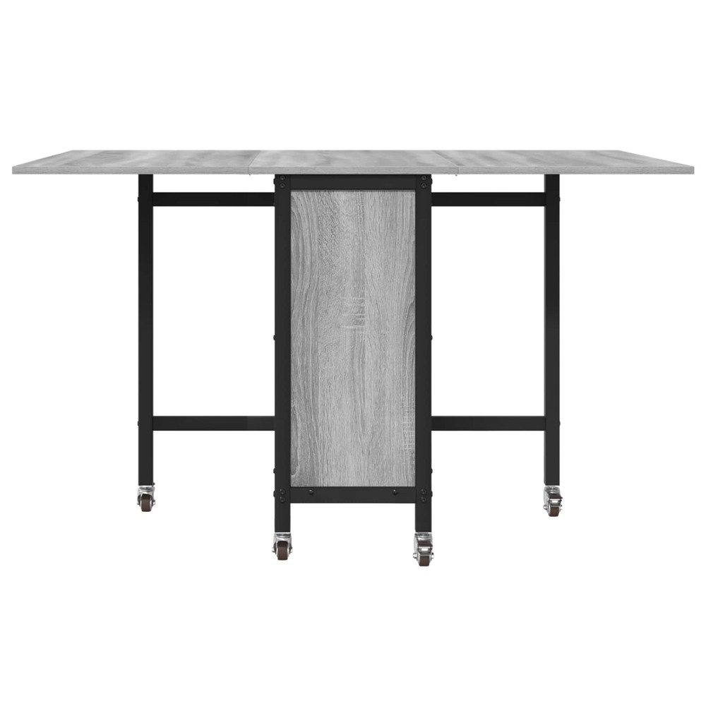 Produktbild för Hopfällbart matbord med hjul 130 x 80 x 76,5 cm stål PB