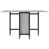 Produktbild för Hopfällbart matbord med hjul 130 x 80 x 76,5 cm stål PB
