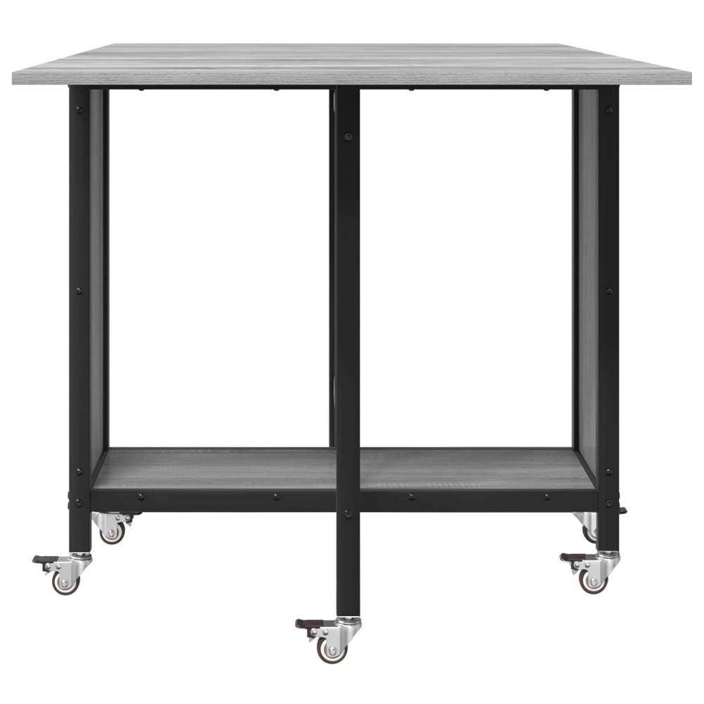Produktbild för Hopfällbart matbord med hjul 130 x 80 x 76,5 cm stål PB