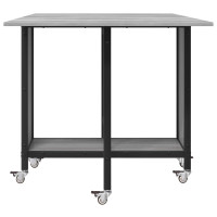 Produktbild för Hopfällbart matbord med hjul 130 x 80 x 76,5 cm stål PB