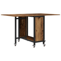 Produktbild för Hopfällbart matbord med hjul 130 x 80 x 76,5 cm stål PB