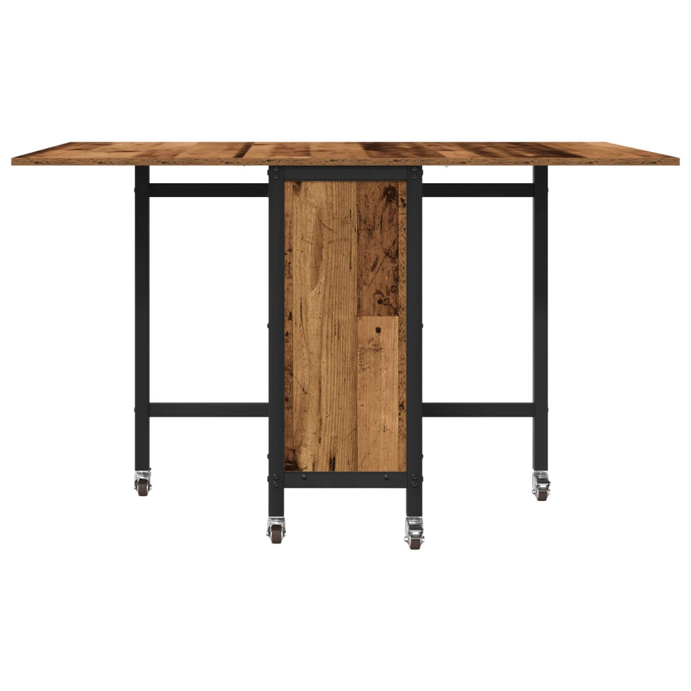 Produktbild för Hopfällbart matbord med hjul 130 x 80 x 76,5 cm stål PB