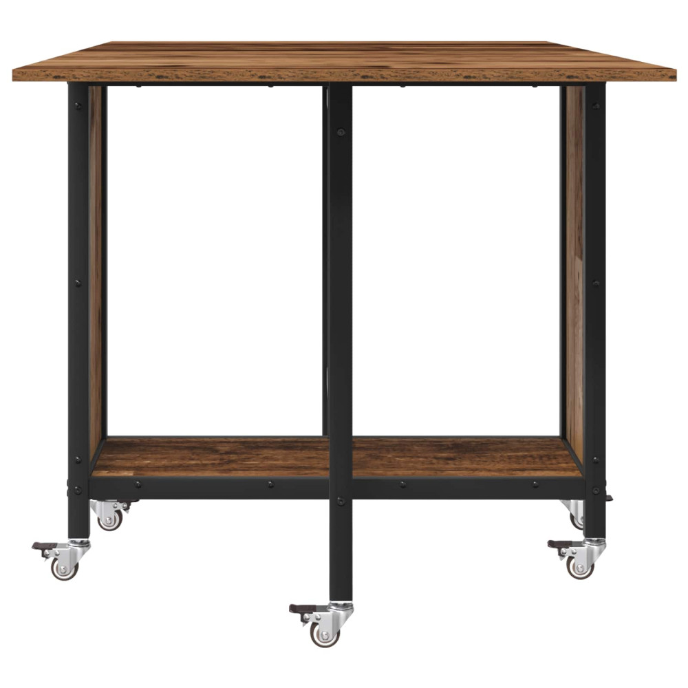 Produktbild för Hopfällbart matbord med hjul 130 x 80 x 76,5 cm stål PB